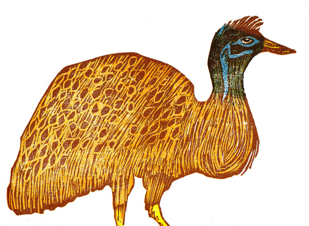 kangaroo island emuWoodcut
